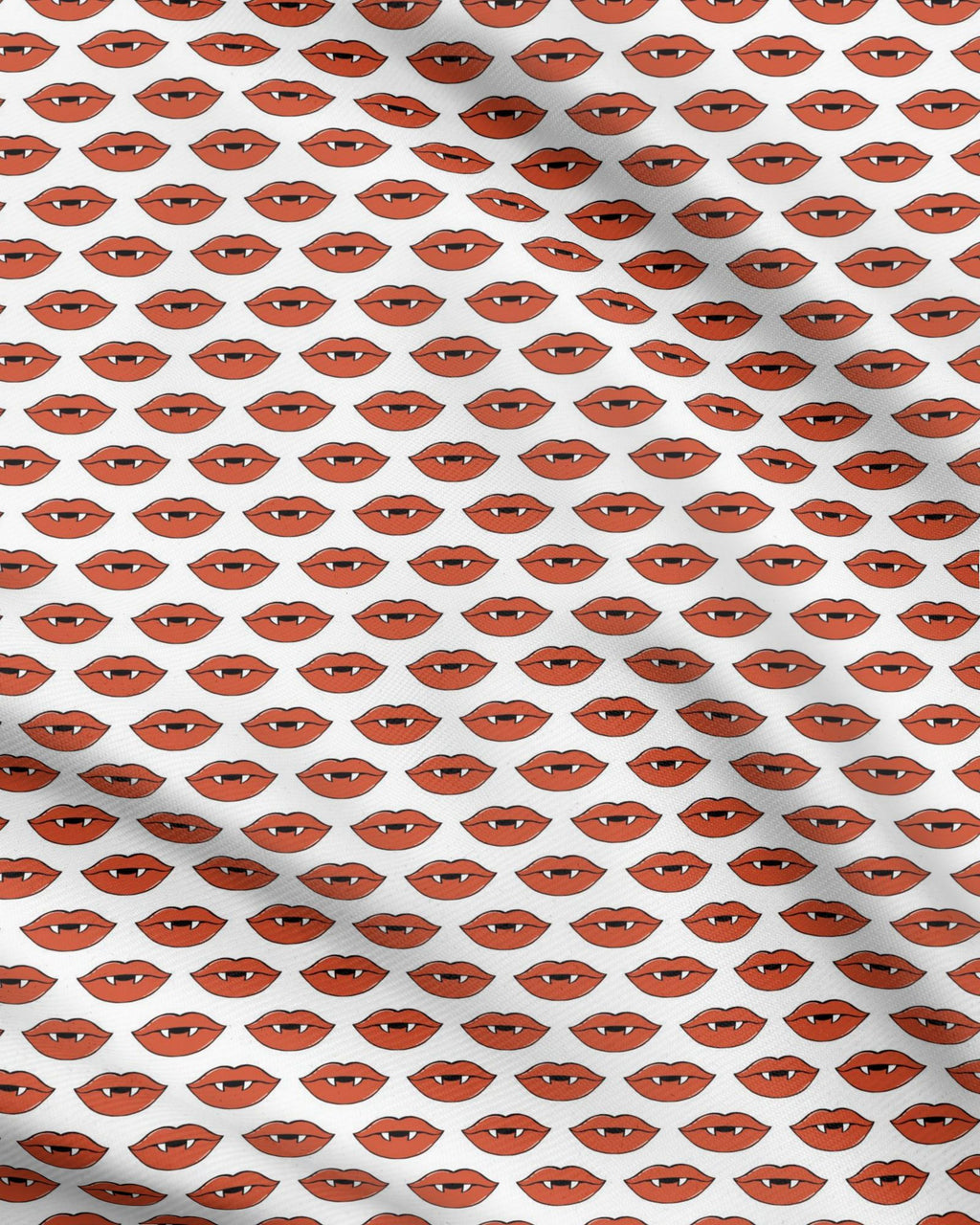 Red Vampire Lips Fabric Printing