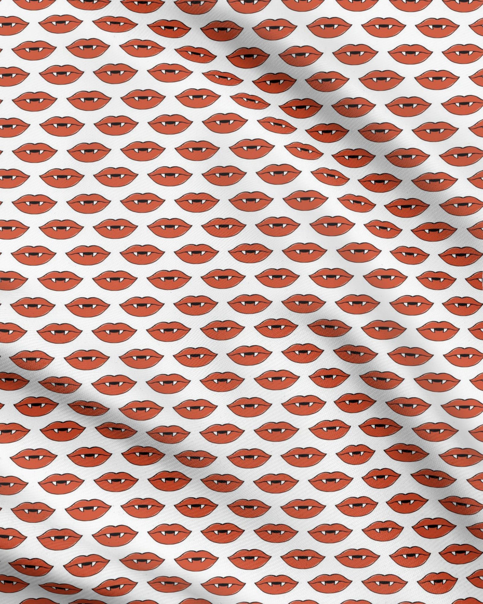 Red Vampire Lips Fabric Printing