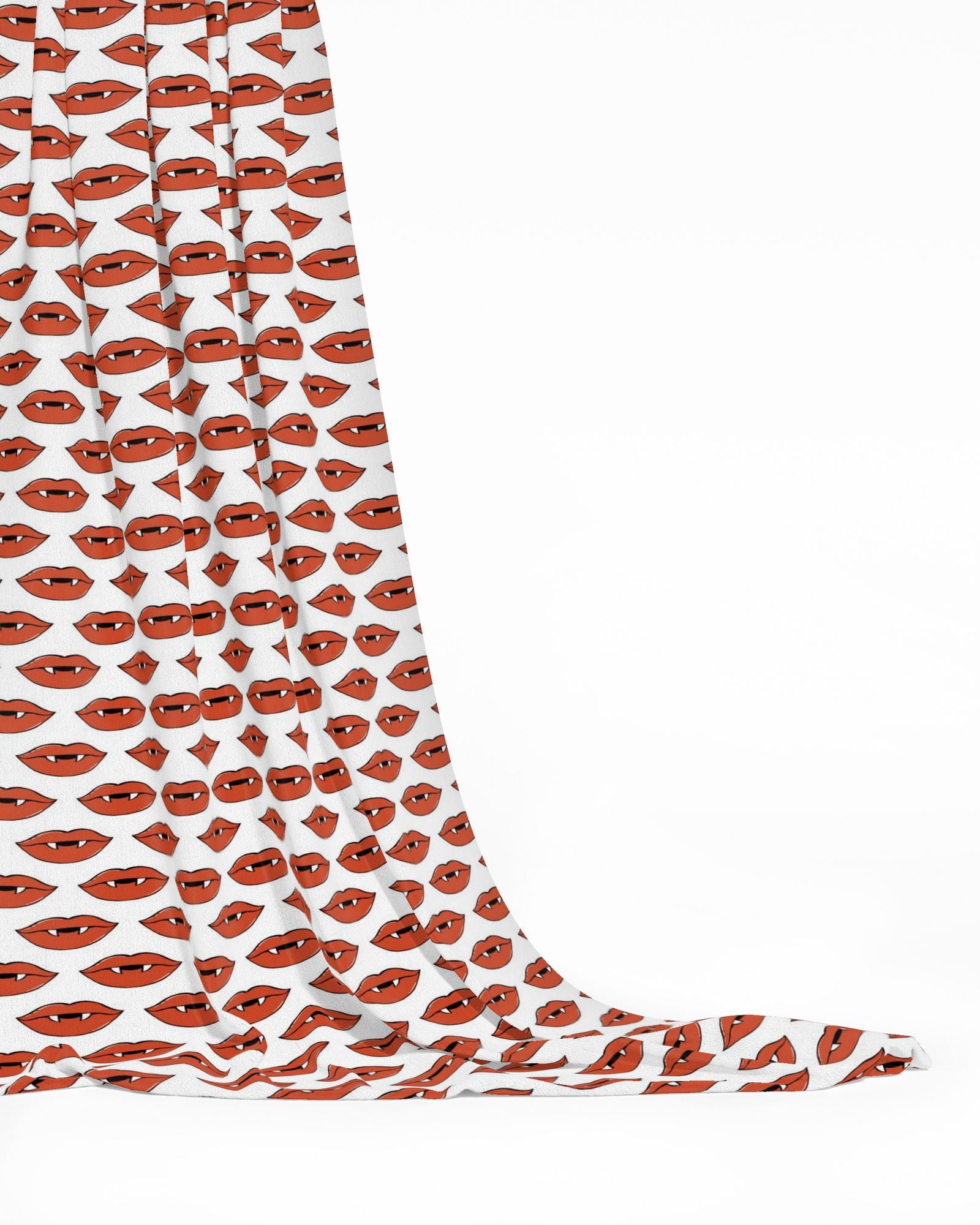 Red Vampire Lips Fabric Printing