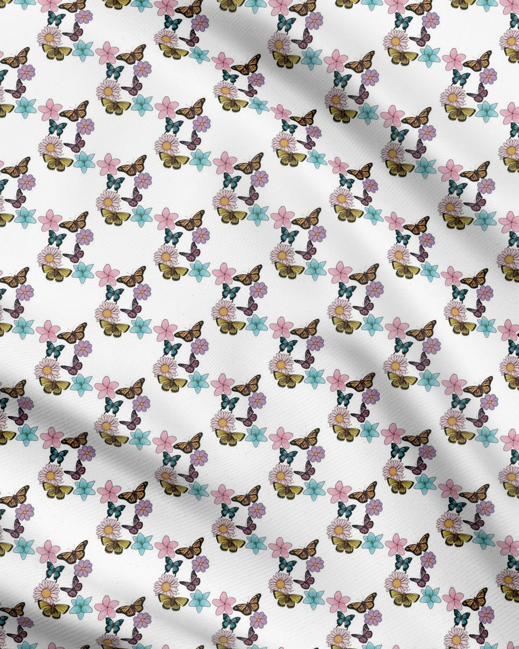 Colorful Butterflies Fabric Printing