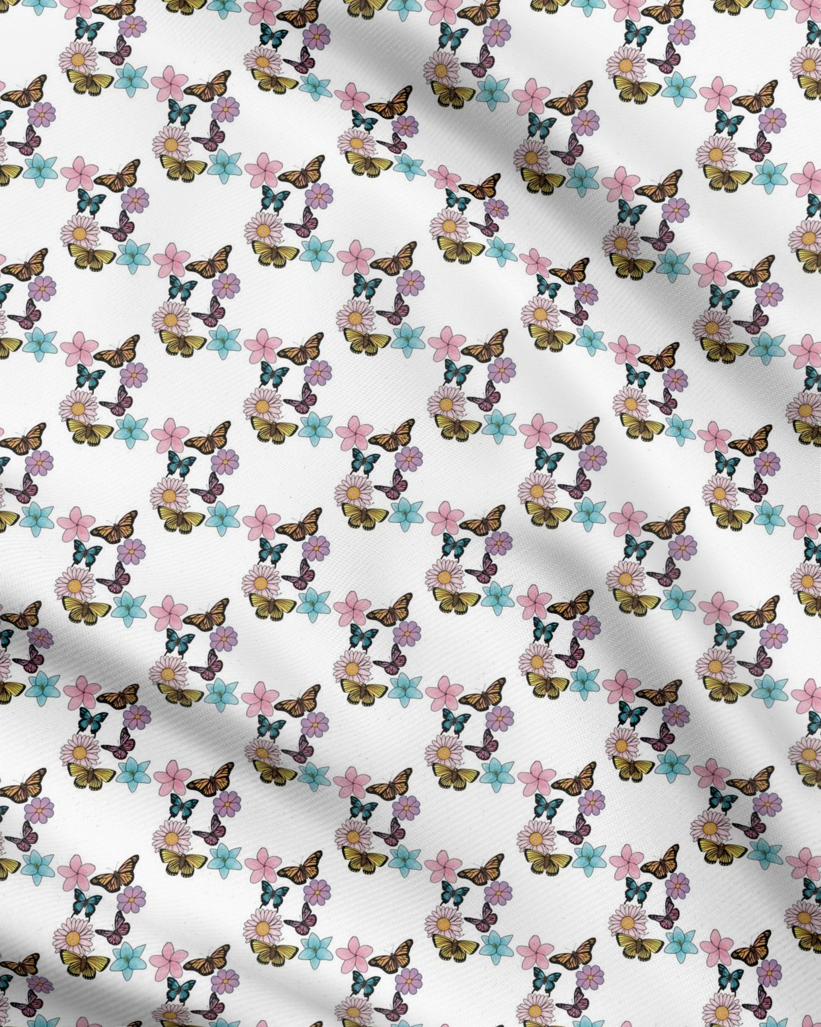 Colorful Butterflies Fabric Printing