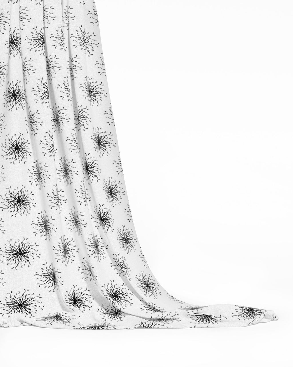 Inky Geometric Floral Fabric Printing