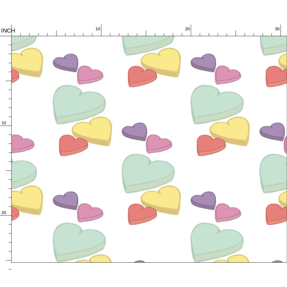 Candy Hearts Fabric Printing