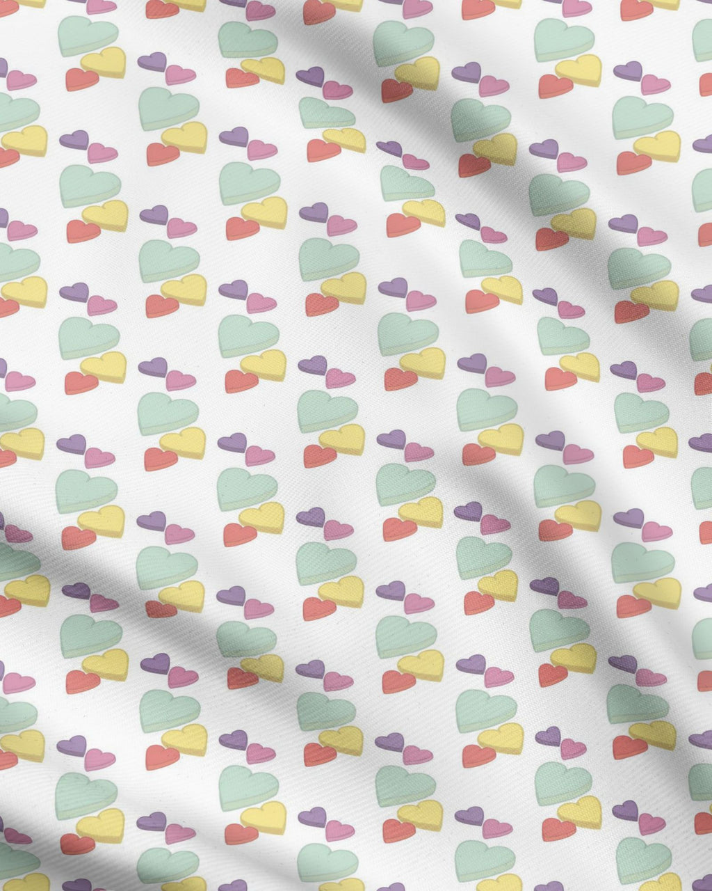 Candy Hearts Fabric Printing