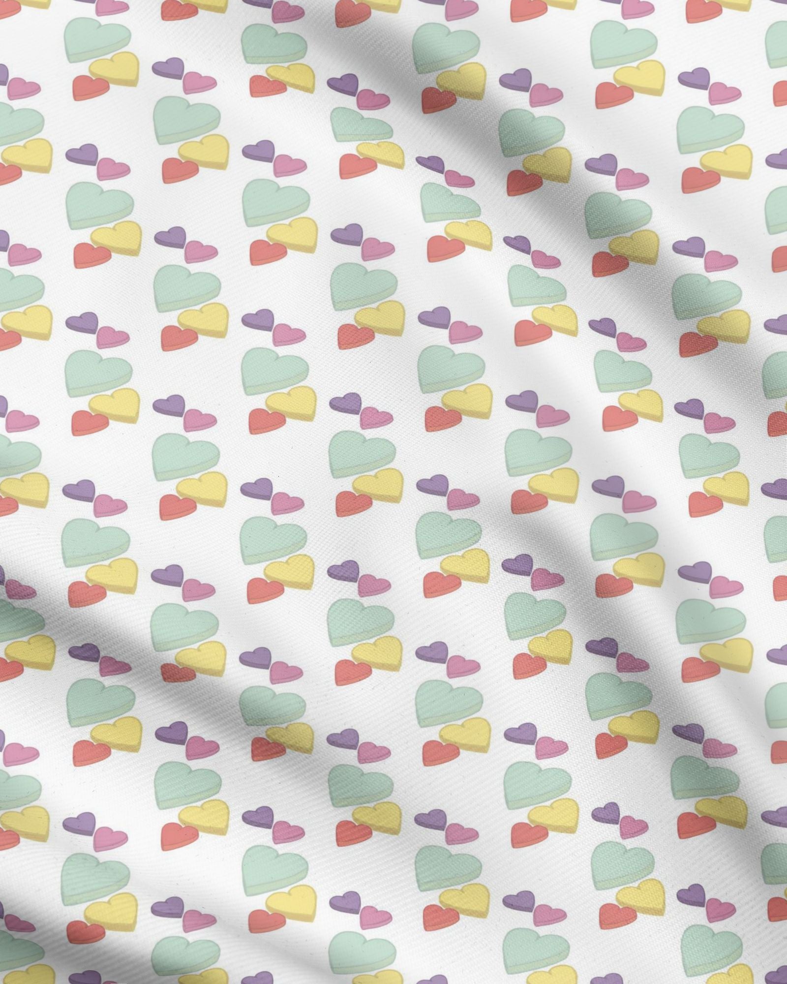 Candy Hearts Fabric Printing