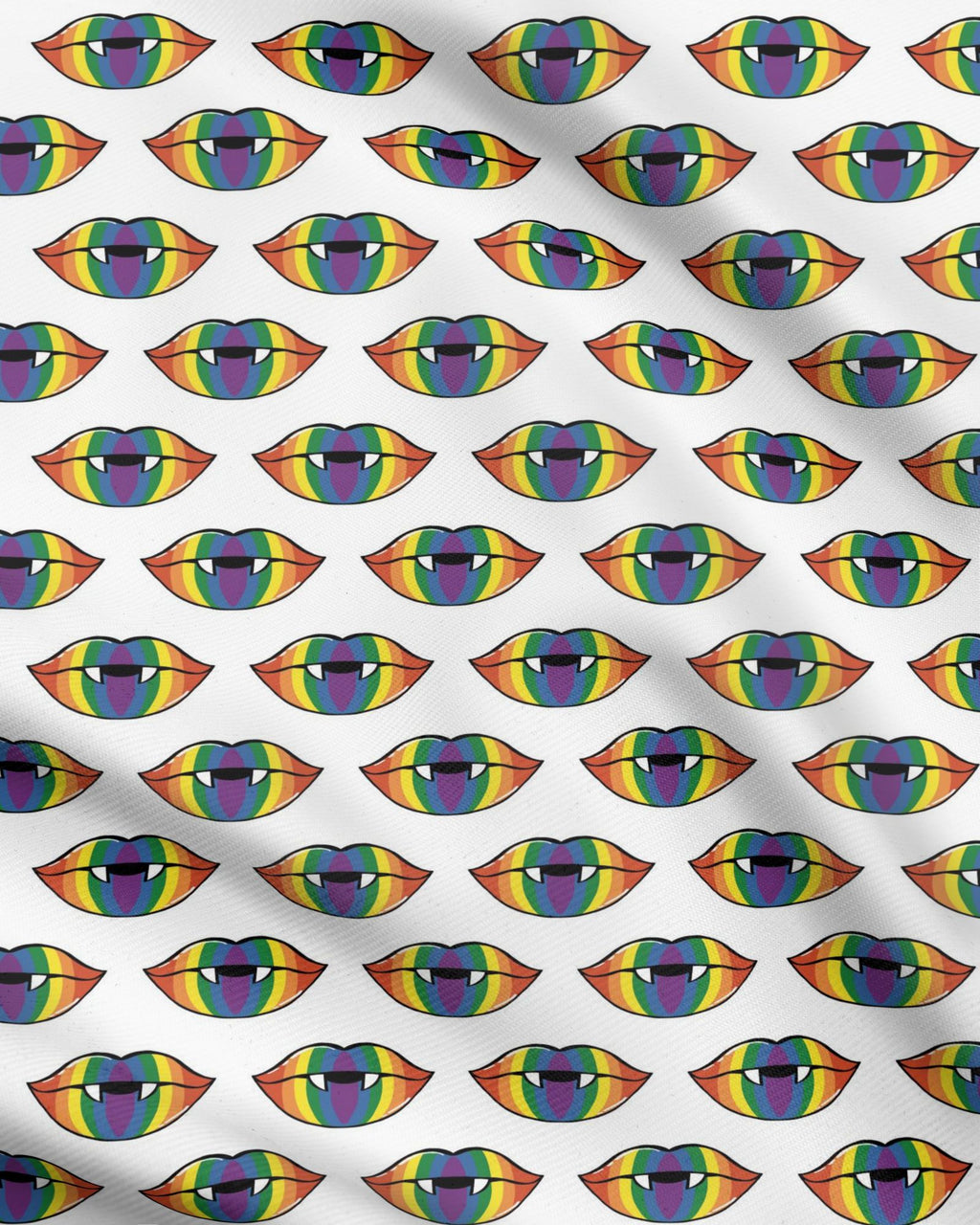 Rainbow Vampire Lips Fabric Printing