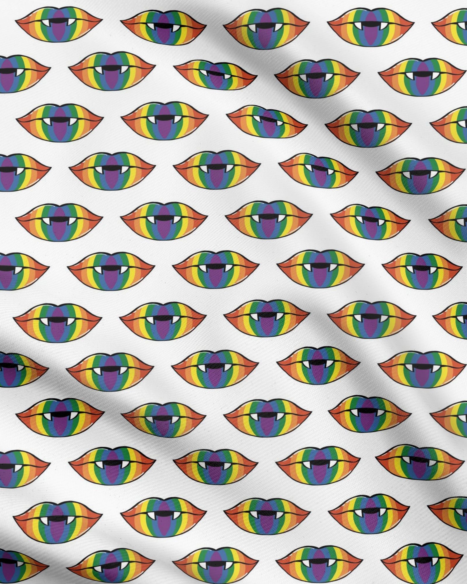 Rainbow Vampire Lips Fabric Printing
