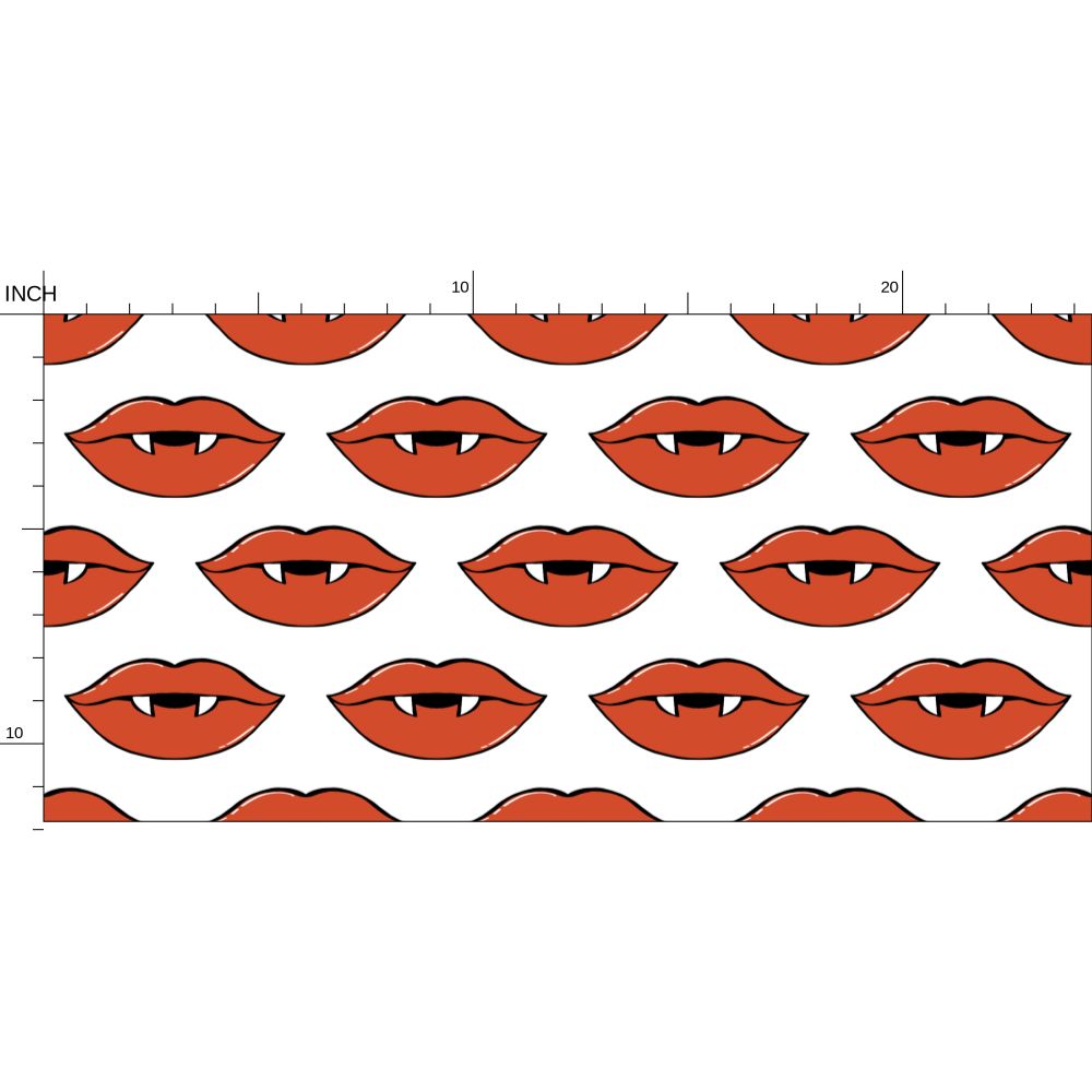 Red Vampire Lips Repeat Pattern Wallpaper