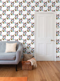 Butterflies and Flowers Repeat Pattern Wallpaper