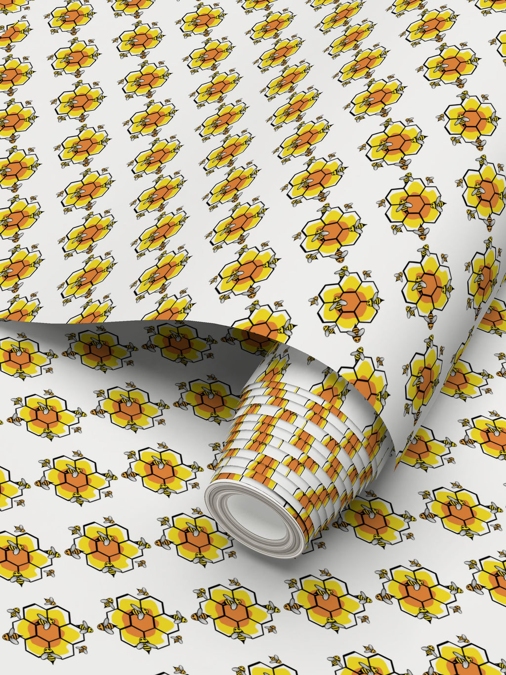 Honey Bee Repeat Pattern Wallpaper