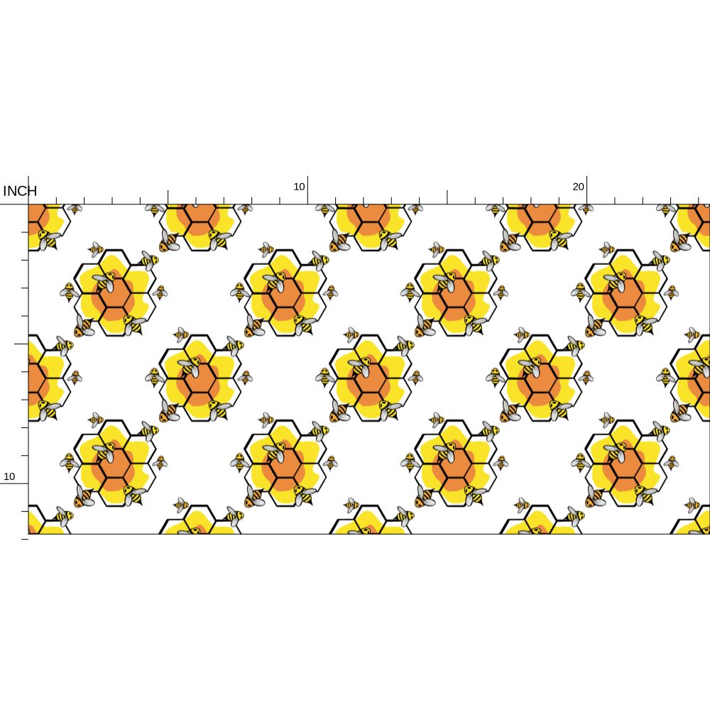 Honey Bee Repeat Pattern Wallpaper