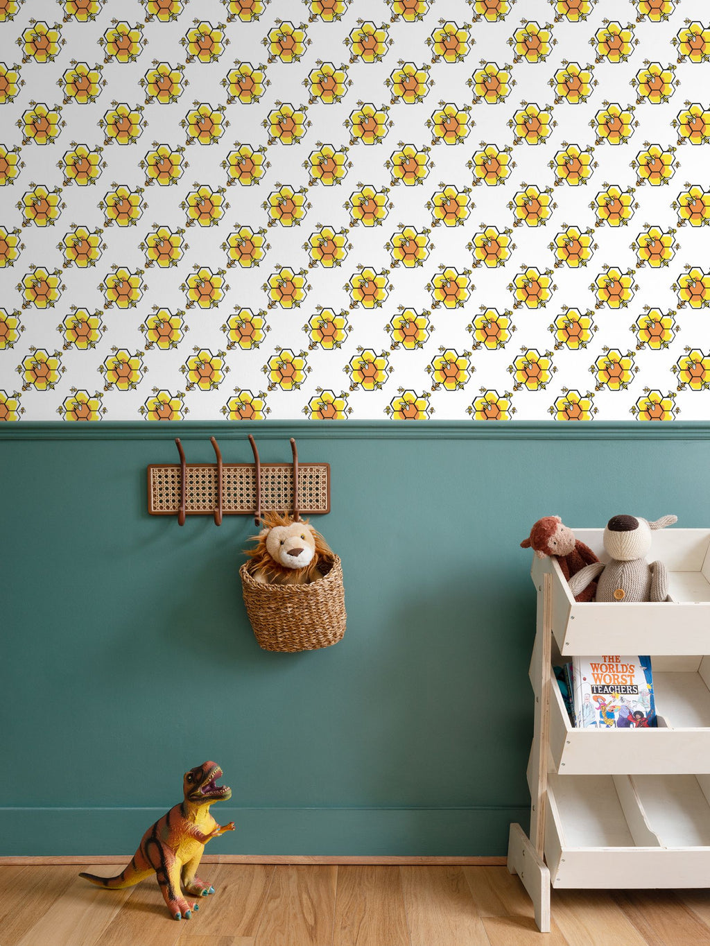 Honey Bee Repeat Pattern Wallpaper