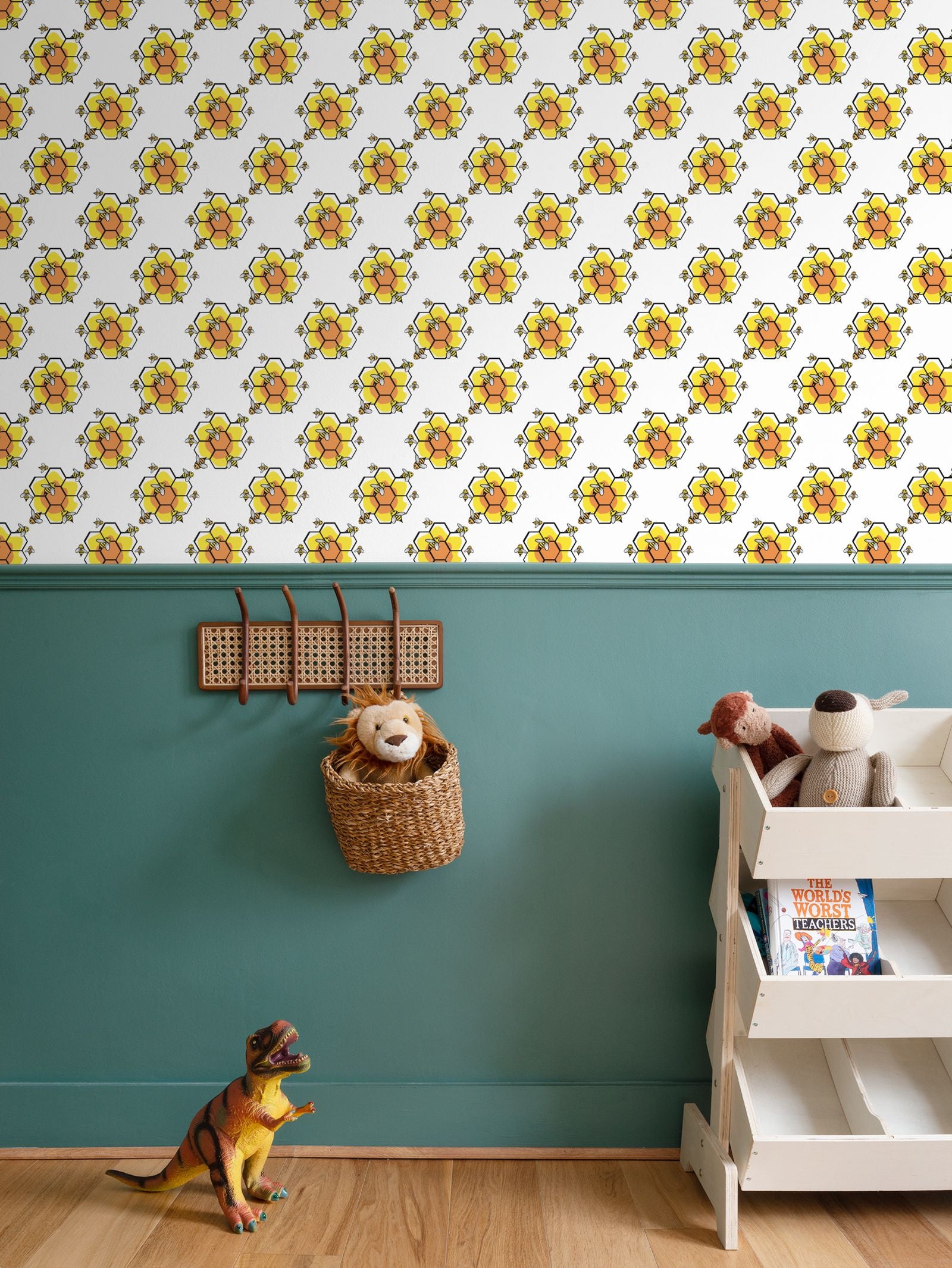 Honey Bee Repeat Pattern Wallpaper